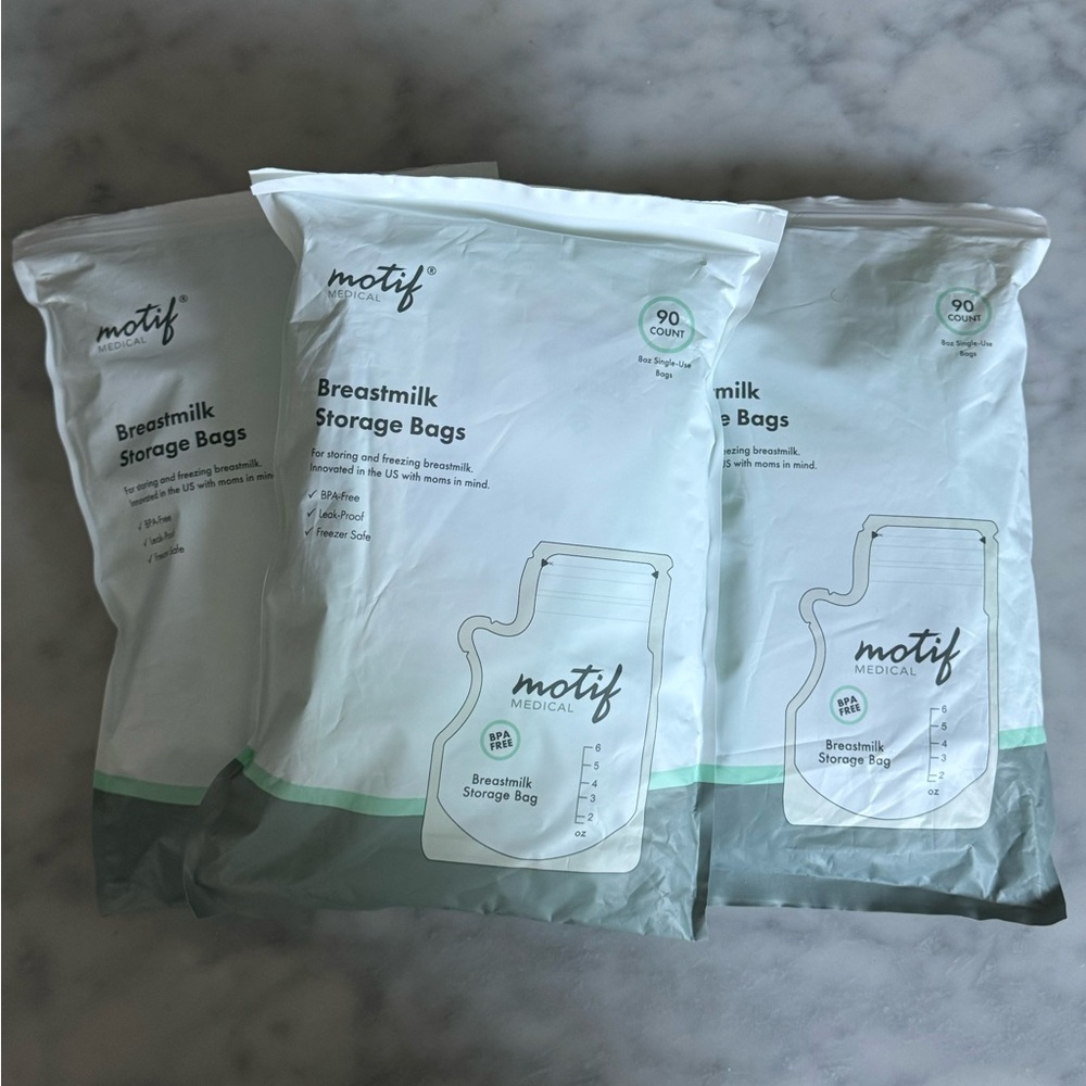 Motif breastmilk storage packs (3 packs of 90count)